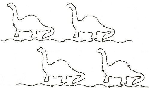 Dandy Dinosaur - 2 rows of 4"